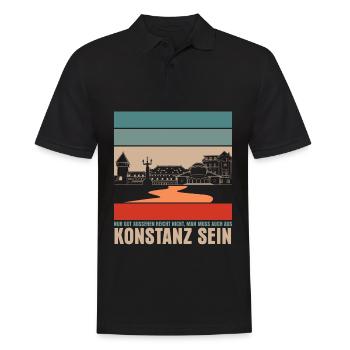 Konstanz Bodensee Witz Konstanzer - Männer Poloshirt - Schwarz - Vorne - Kai (181cm)