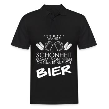 Bier Bierspruch Biertrinker Bierbrauer - Männer Poloshirt - Schwarz - Vorne - Kai (181cm)