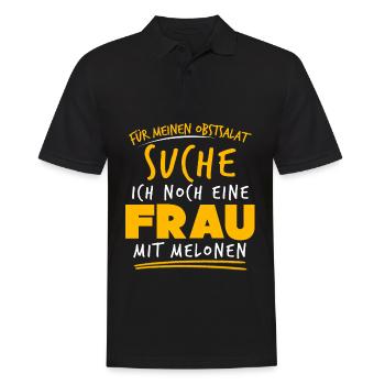 Single Mann Anmachspruch Alleinstehend - Männer Poloshirt - Schwarz - Vorne - Kai (181cm)