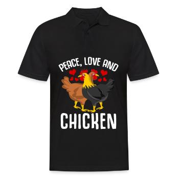 Chickens Chicken Farmer Chicken coop Chicken - Men's Polo Shirt - black - Front - Kai (181cm)
