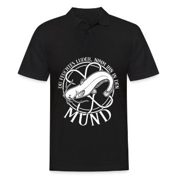 Waller Angler Fisch Angelsport Angeln - Männer Poloshirt - Schwarz - Vorne - Kai (181cm)