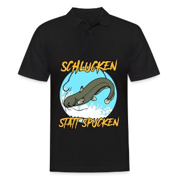 Waller Angler Angelsport Angeln Fisch - Männer Poloshirt - Schwarz - Vorne - Kai (181cm)