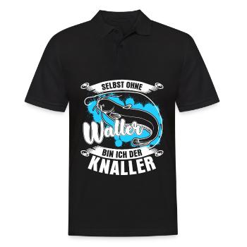 Waller Fischer Angler Fisch Angeln - Männer Poloshirt - Schwarz - Vorne - Kai (181cm)