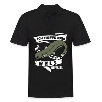 Angler Wels Waller Angelsport Angeln - Männer Poloshirt - Schwarz - Vorne - Kai (181cm)
