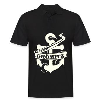 Grömitz Anker - Männer Poloshirt - Schwarz - Vorne - Kai (181cm)
