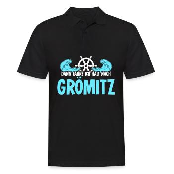 Grömitz Urlaub - Männer Poloshirt - Schwarz - Vorne - Kai (181cm)