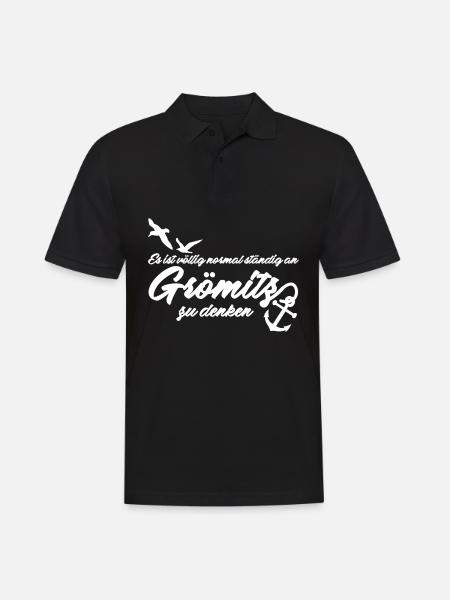 Grömitz - Männer Poloshirt - Schwarz
