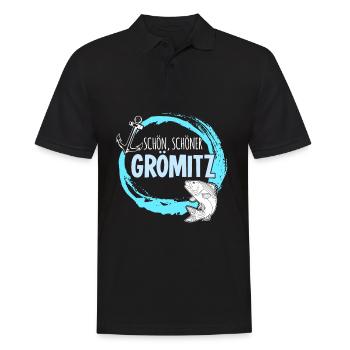 Grömitz Urlaub Ostsee - Männer Poloshirt - Schwarz - Vorne - Kai (181cm)