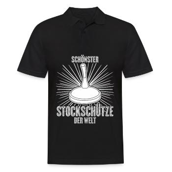 Stockschießen Eisstock Stockschütze - Männer Poloshirt - Schwarz - Vorne - Kai (181cm)