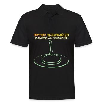 Eisstock Stockschießen Stockschütze - Männer Poloshirt - Schwarz - Vorne - Kai (181cm)