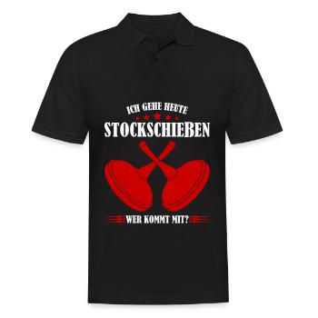 Stockschießen Stockschütze Eisstock - Männer Poloshirt - Schwarz - Vorne - Kai (181cm)