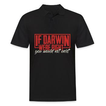 Sarcasm Darwinism Wit with Irony - Men's Polo Shirt - black - Front - Kai (181cm)