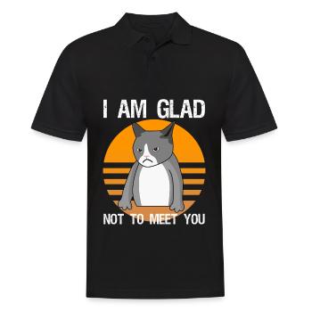Sarcasm mean cat saying irony - Men's Polo Shirt - black - Front - Kai (181cm)