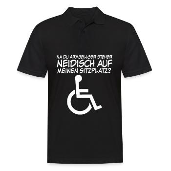 Sarkasmus Rollstuhl Rollstuhlfahrer - Männer Poloshirt - Schwarz - Vorne - Kai (181cm)