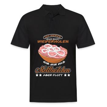 Mettbrötchen Mettigel Mett - Männer Poloshirt - Schwarz - Vorne - Kai (181cm)