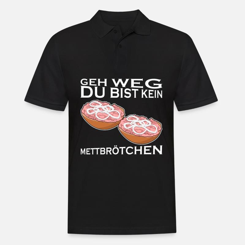 Mettbrötchen Mettfleisch Hackfleisch - Männer Poloshirt - Schwarz