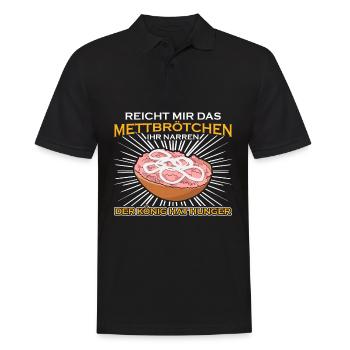 Mettbrötchen Mettfleisch Mettigel Mett - Männer Poloshirt - Schwarz - Vorne - Kai (181cm)