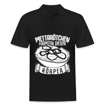 Mettbrötchen Hackfleisch Mett Mettigel - Männer Poloshirt - Schwarz - Vorne - Kai (181cm)