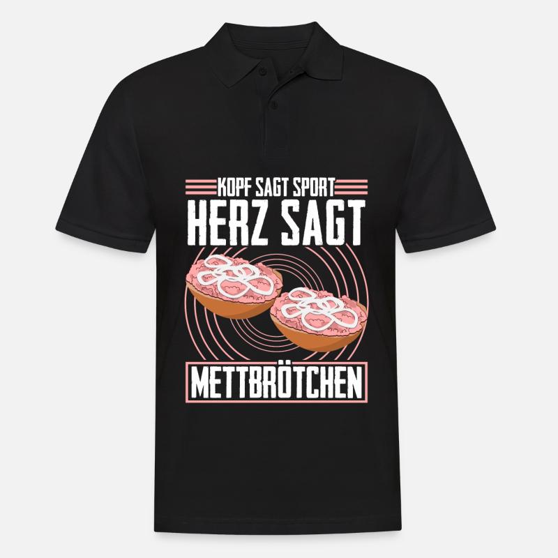 Hackfleisch Mett Mettbrötchen - Männer Poloshirt - Schwarz