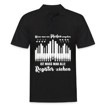 Orgel Orgelspieler Spruch Organist - Männer Poloshirt - Schwarz - Vorne - Kai (181cm)