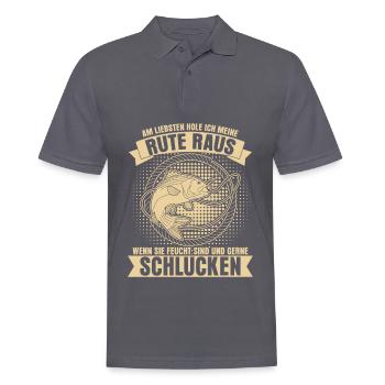 Angler Fischer feuchter Fisch Angeln - Männer Poloshirt - Anthrazit - Vorne - Nico (186cm)