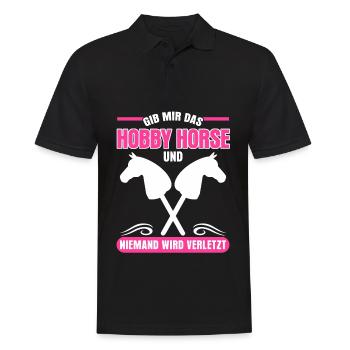 Hobby Horse Reiten Hobbyhorse - Männer Poloshirt - Schwarz - Vorne - Kai (181cm)