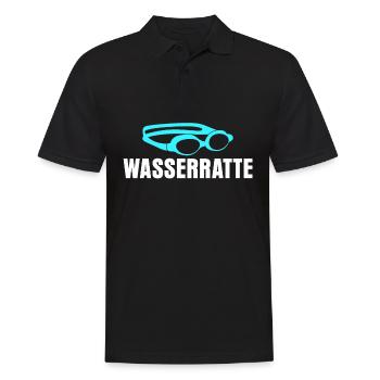 Schwimmen Wasserratte Schwimmer - Männer Poloshirt - Schwarz - Vorne - Kai (181cm)