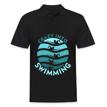Schwimmer Schwimmtrainer Schwimmen - Männer Poloshirt - Schwarz - Vorne - Kai (181cm)