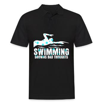 Schwimmer Spruch Schwimmtrainer - Männer Poloshirt - Schwarz - Vorne - Kai (181cm)