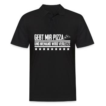 Pizza Pizzaria Pizzarezept Pizzabäcker - Männer Poloshirt - Schwarz - Vorne - Kai (181cm)