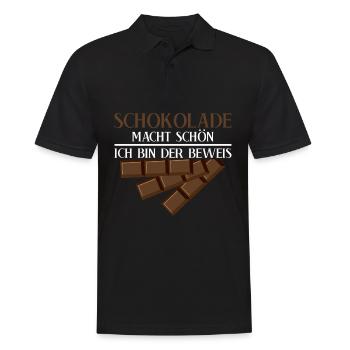 Schokolade macht schön Milchschokolade - Männer Poloshirt - Schwarz - Vorne - Kai (181cm)