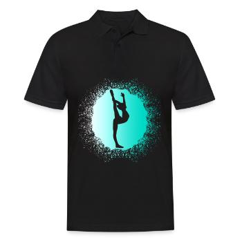 Turnen RSG Gymnastik Turnerin - Männer Poloshirt - Schwarz - Vorne - Kai (181cm)