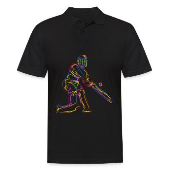 Cricket Sport Cricketspieler Cricketball - Männer Poloshirt - Schwarz - Vorne - Kai (181cm)
