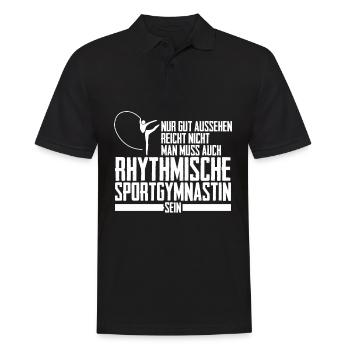 Rhythmische Sportgymnastik RSG Turnen - Männer Poloshirt - Schwarz - Vorne - Kai (181cm)