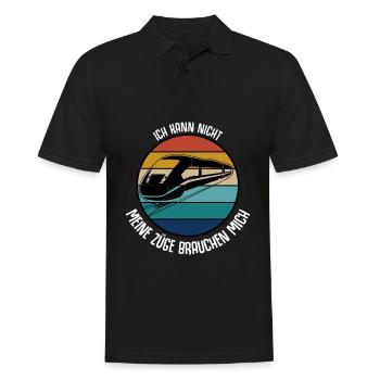 Fahrdienstleiter Spruch Züge Zugführer - Männer Poloshirt - Schwarz - Vorne - Kai (181cm)