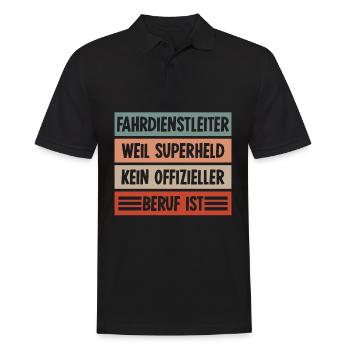 Fahrdienstleiter Superheld Zugführer - Männer Poloshirt - Schwarz - Vorne - Kai (181cm)
