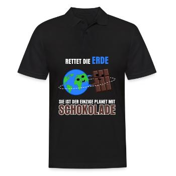 Schokolade Rettet die Erde - Männer Poloshirt - Schwarz - Vorne - Kai (181cm)