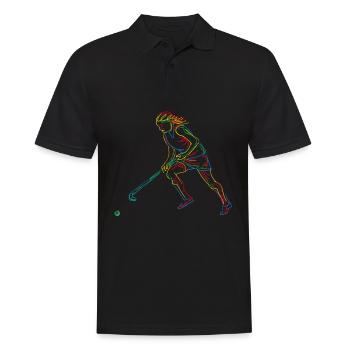Field hockey Hockey player Hockey - Men's Polo Shirt - black - Front - Kai (181cm)