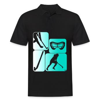Field hockey Hockey players - Men's Polo Shirt - black - Front - Kai (181cm)
