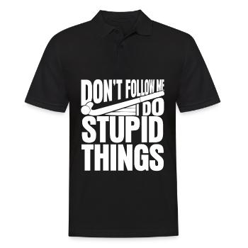 Field Hockey Joke Hockey Player - Men's Polo Shirt - black - Front - Kai (181cm)