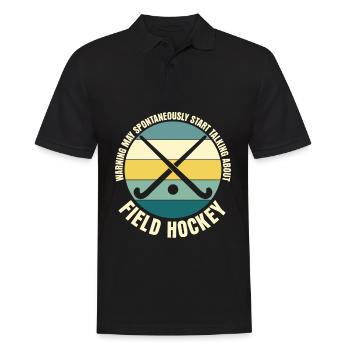 Field Hockey Retro Hockey Stick - Men's Polo Shirt - black - Front - Kai (181cm)