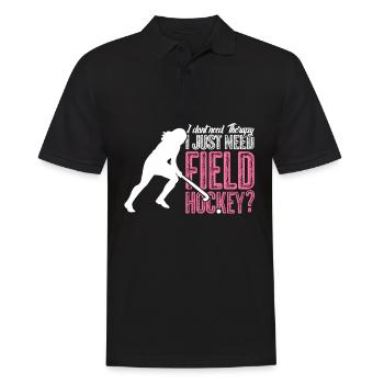 Field Hockey Sticks - Men's Polo Shirt - black - Front - Kai (181cm)