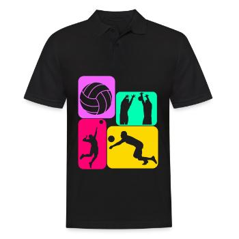 Joueurs de volley-ball - Polo Homme - noir - Devant - Kai (181cm)