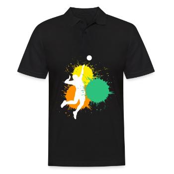 Volleyball Player Volleyball Player - Men's Polo Shirt - black - Front - Kai (181cm)
