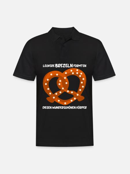 Brezeln Witz Bretzel - Männer Poloshirt - Schwarz