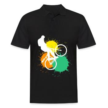 Radball - Männer Poloshirt - Schwarz - Vorne - Kai (181cm)
