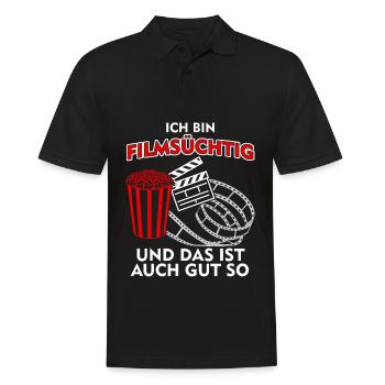 Popcorn Kino Filme Filmabend Heimkino - Männer Poloshirt - Schwarz - Vorne - Kai (181cm)