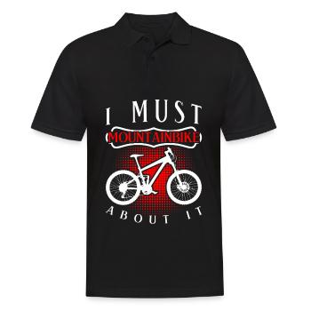 Mountain Bike Mountain Biker MTB - Men's Polo Shirt - black - Front - Kai (181cm)
