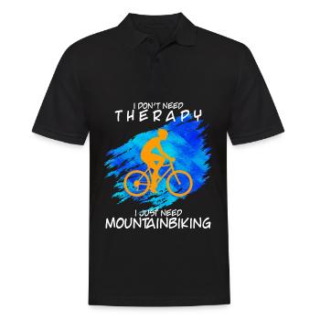 Mountain Biking Mountain Bikers Downhill - Men's Polo Shirt - black - Front - Kai (181cm)
