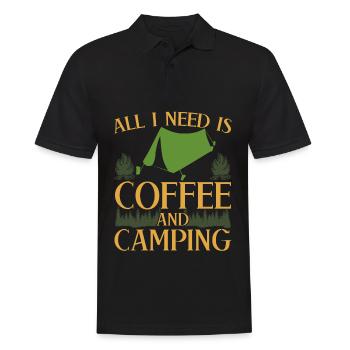 Camping Campen Coffee Zelten Zelt Camper - Männer Poloshirt - Schwarz - Vorne - Kai (181cm)